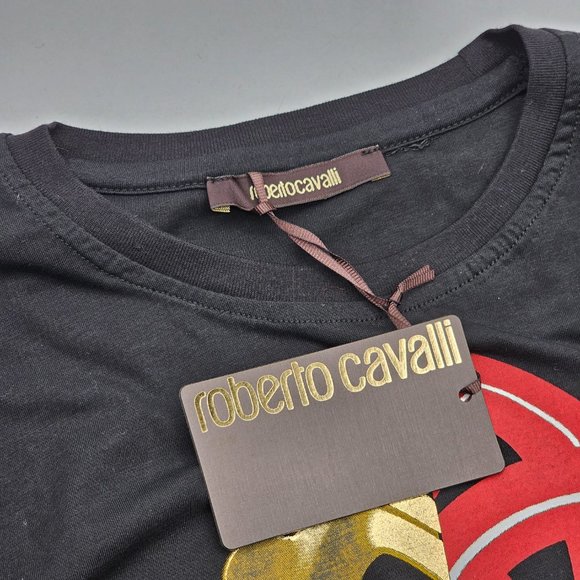Roberto CavalliFoil Crest Graphic T-Shirt - Black - Picture 2 of 5